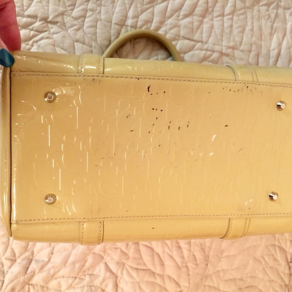 Christian Dior Beige Patent Leather Boston Handbag - Picture 8 of 8